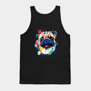 Bright Rainbow Pug Tank Top